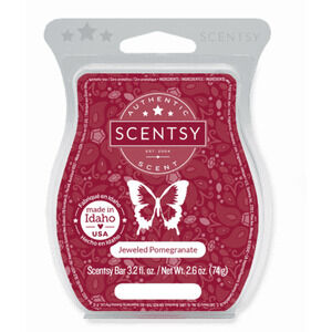 Scentsy Jeweled Pomegranate Wax Bar 2.6 oz Fruity Spice Wax Melt New